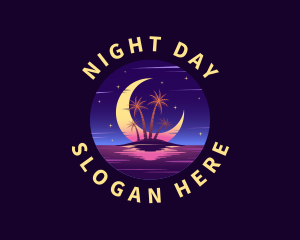 Night Beach Travel logo design