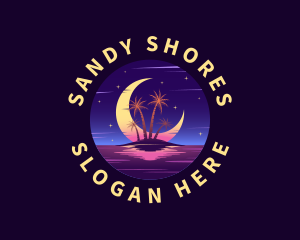 Night Beach Travel logo design