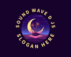 Night Beach Travel logo design