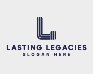 Corporate Stripe Media Letter L logo design