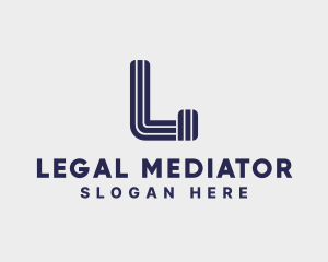 Corporate Stripe Media Letter L logo design