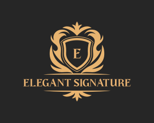 Luxury Ornate Shield Crest logo design