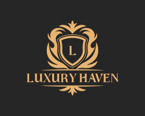 Luxury Ornate Shield Crest logo design