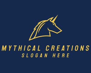 Mythical Unicorn Horse logo design