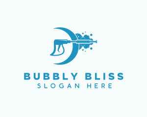 Cleaning Pressure Washer Bubbles logo design