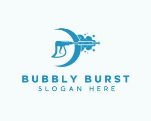 Cleaning Pressure Washer Bubbles logo design