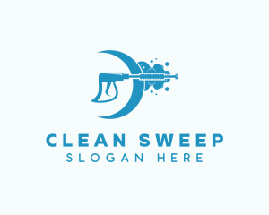 Cleaning Pressure Washer Bubbles logo design