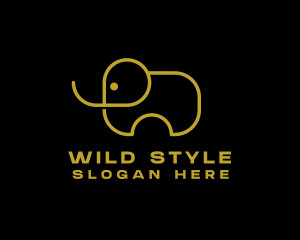 Minimalist Wild Elephant  logo design