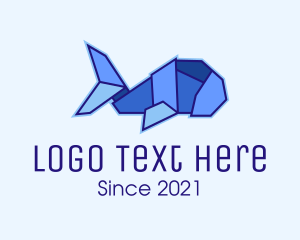 Diy - Blue Fish Origami logo design