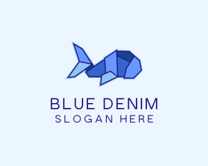 Blue Fish Origami logo design