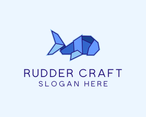 Blue Fish Origami logo design