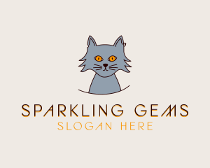 Cat Pet Cartoon logo design