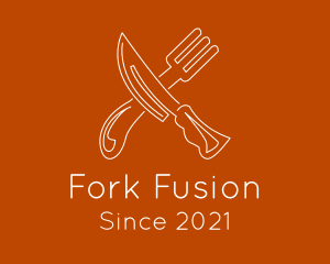 Minimalist Fork & Knife logo design