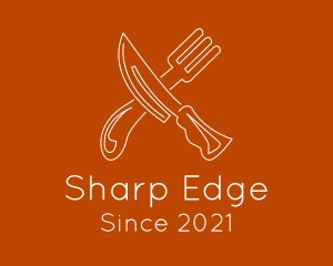 Minimalist Fork & Knife logo design