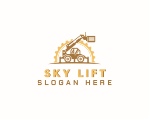 Mechanical Boom Lift Machinery logo design