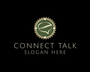 Green Coffee Talk Badge logo design