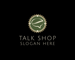 Green Coffee Talk Badge logo design