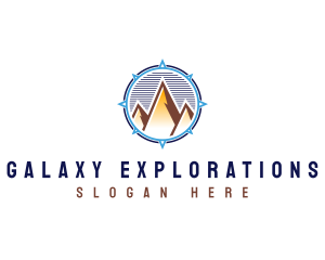 Compass Navigation Mountain logo design