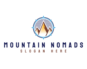 Compass Navigation Mountain logo design