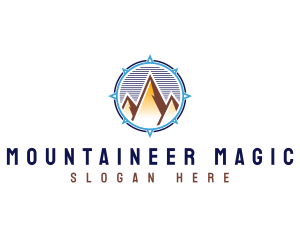 Compass Navigation Mountain logo design