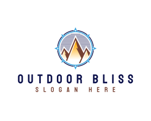 Compass Navigation Mountain logo design