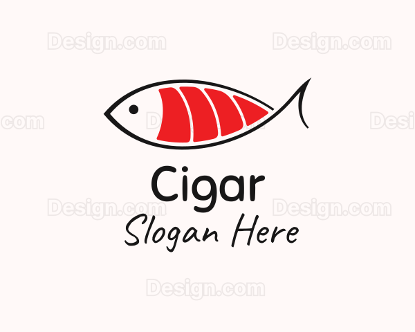 Salmon Sushi Fish Logo