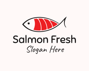 Salmon Sushi Fish  logo design