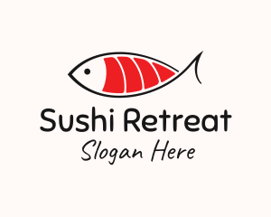 Salmon Sushi Fish  logo design