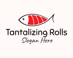 Salmon Sushi Fish  logo design