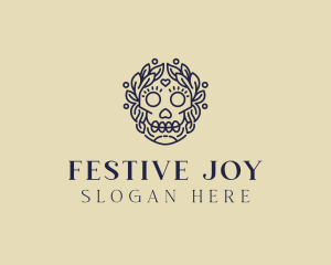 Festive Skull Folklore  logo design