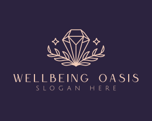 Diamond Crystal Leaf logo design