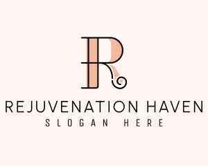 Elegant Swirl Typography logo design