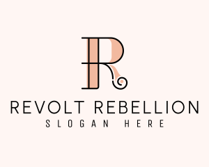 Elegant Swirl Typography logo design