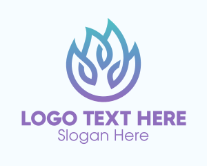 Gradient Blue Flame Outline Logo