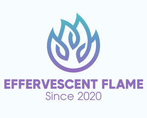 Gradient Blue Flame Outline logo design