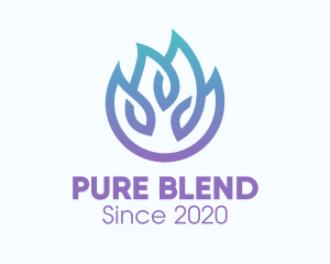 Gradient Blue Flame Outline logo design