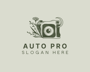 Photo Studio Camera Floral Logo