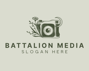 Photo Studio Camera Floral logo design