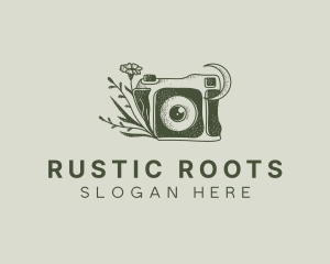 Photo Studio Camera Floral logo design