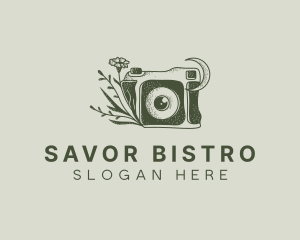 Photo Studio Camera Floral logo