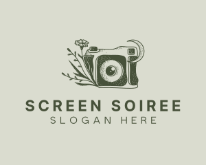 Photo Studio Camera Floral logo design