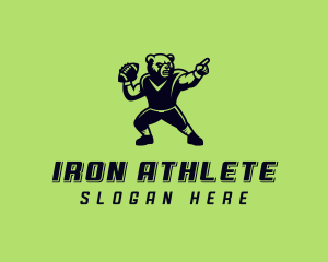 Athletic Bear Quarterback logo design