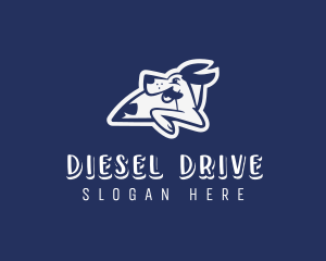 Cartoon Dog Driving logo design