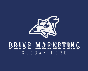 Cartoon Dog Driving logo