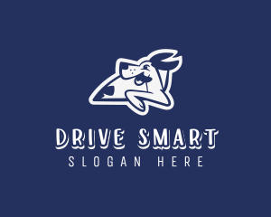 Cartoon Dog Driving logo