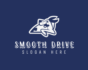 Cartoon Dog Driving logo design