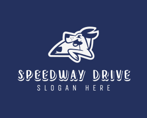 Cartoon Dog Driving logo