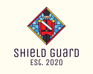 Stained Glass English Soldier logo design