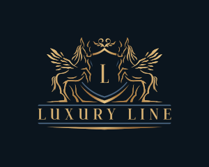 Luxury Pegasus Crest logo design