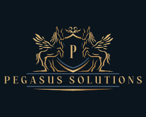 Luxury Pegasus Crest logo design